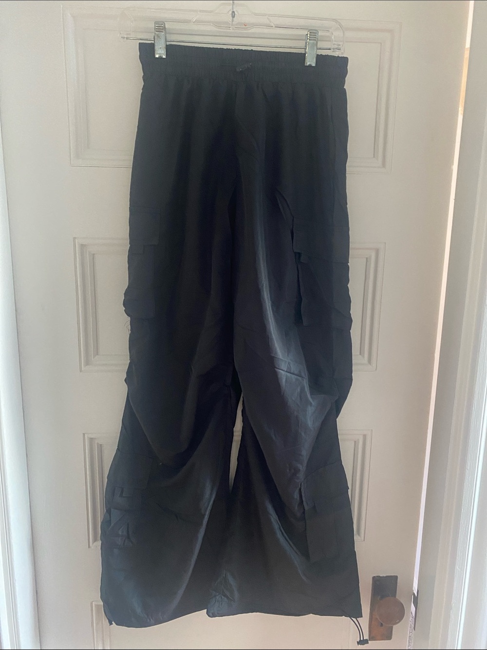 Daisy Black Men's Cargo Pants with Elastic Waist